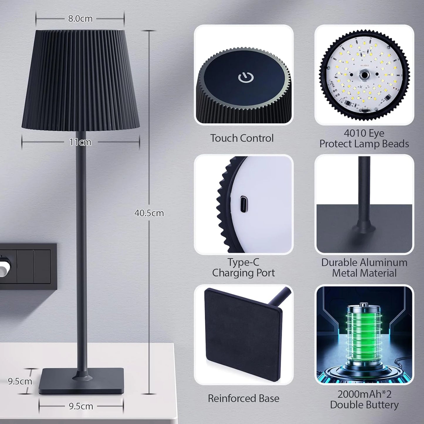 Everstead Glow | 2-Pack Touch LED Desk Lamps (3 Color Modes)