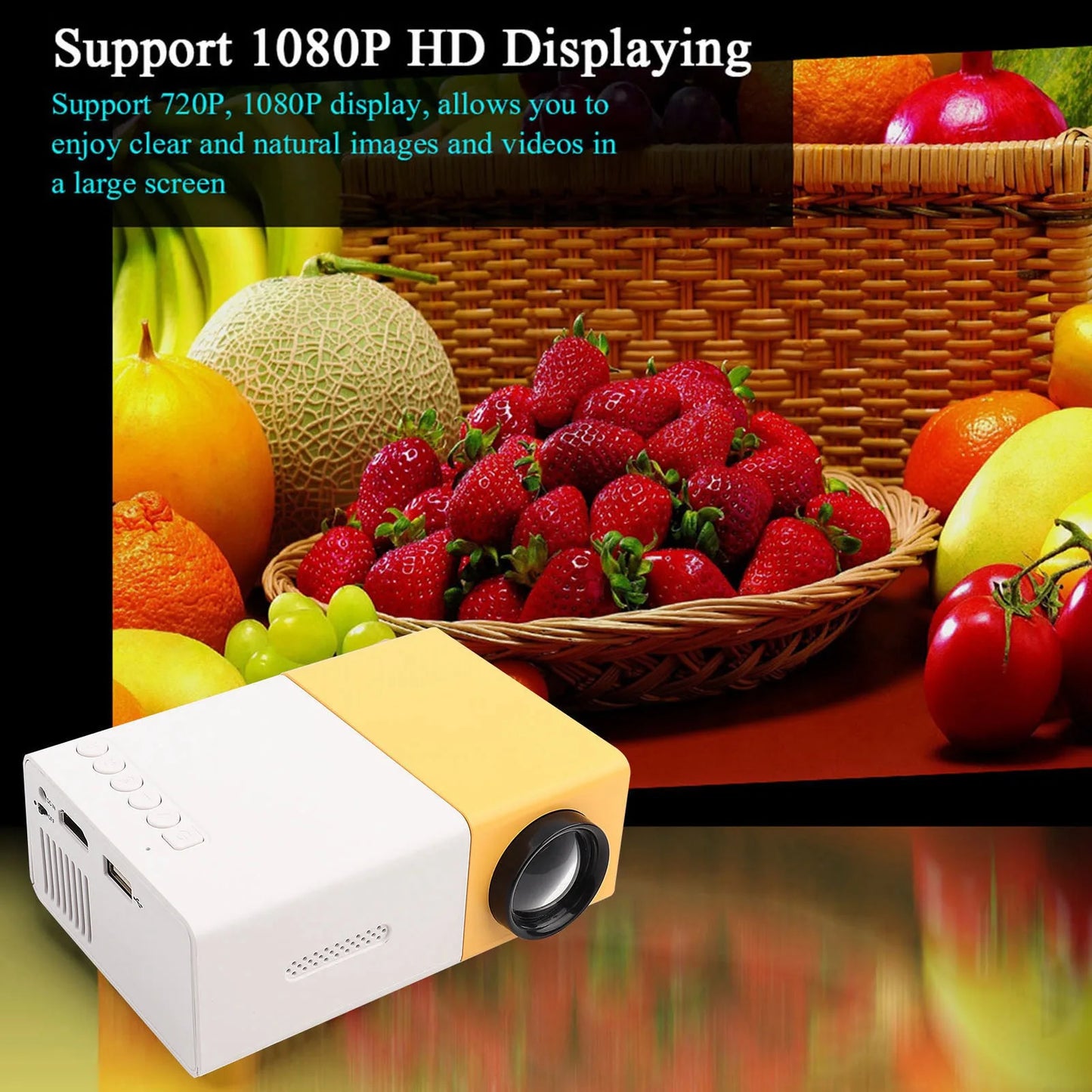 EverView Mini Projector | Portable 1080p LED